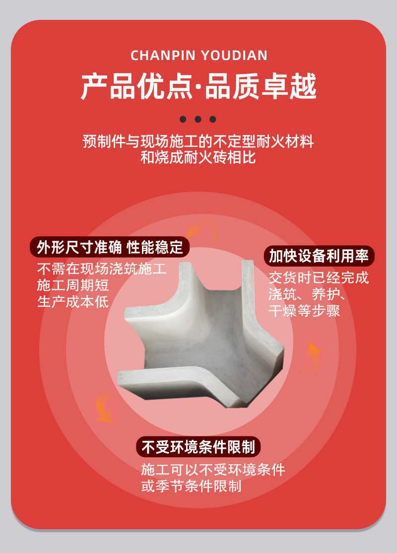 浇注料预制件产品优点